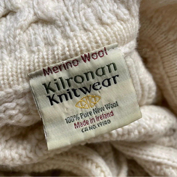 KILRONAN Knitwear ARAN IRISH Chunky Cardigan Honeycomb Sweater New Merino Wool M - Picture 2 of 10